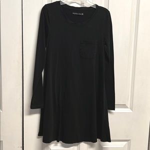 Abercrombie & Fitch Black Long Sleeve Pocket Cotton Casual Flare Dress Size XS